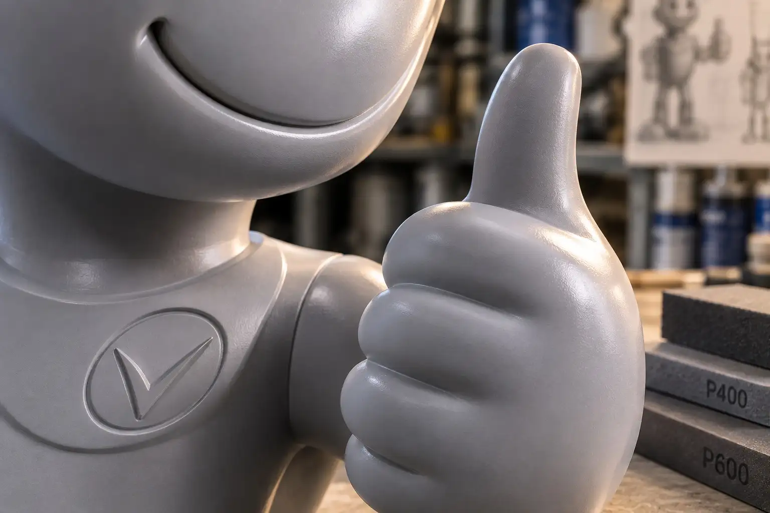 Macro-opname van een afgewerkt 3D-geprint oppervlak