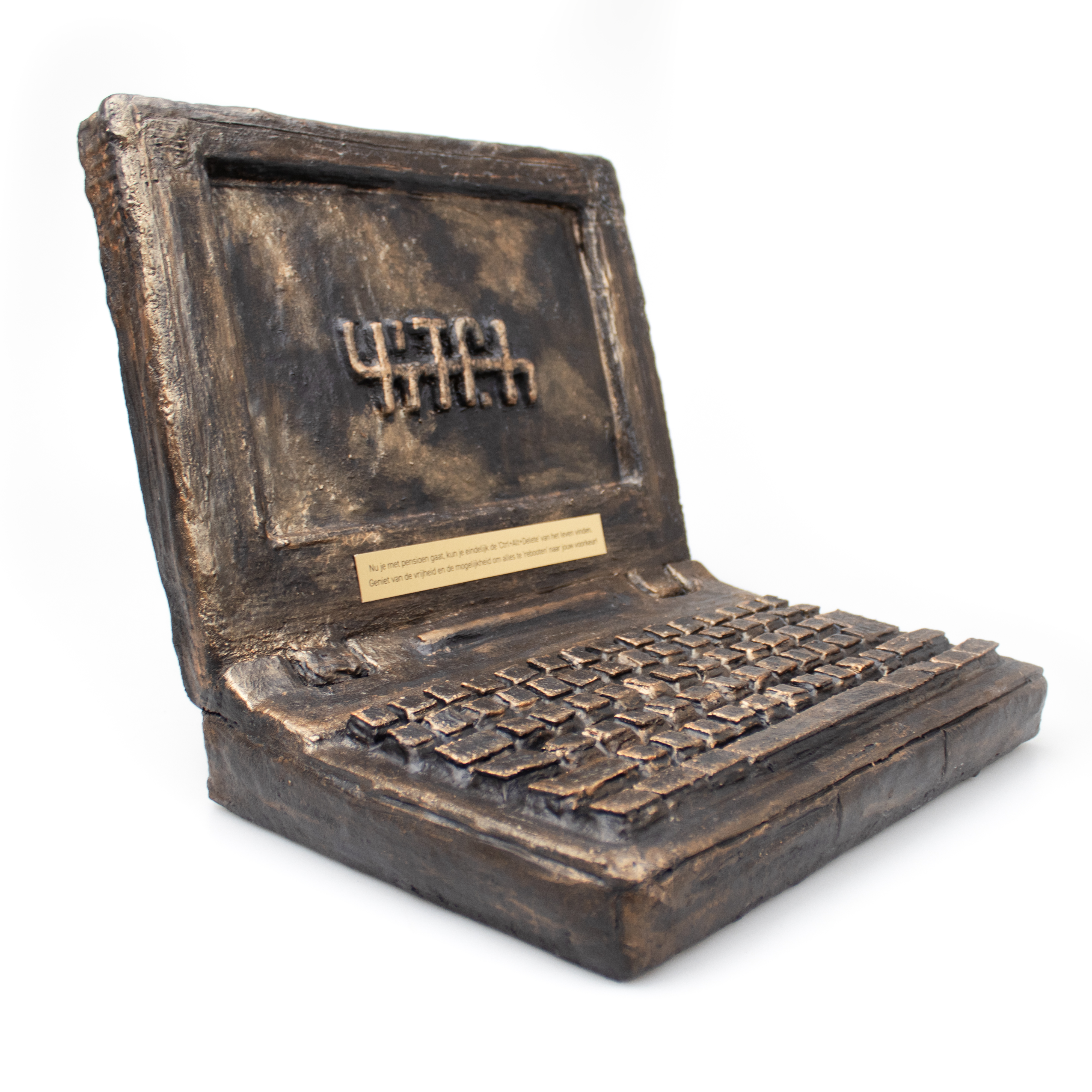 Vintage laptop sculptuur Paverpol klei 